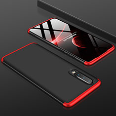 Custodia Plastica Rigida Cover Opaca Fronte e Retro 360 Gradi per Huawei P30 Rosso e Nero