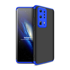 Custodia Plastica Rigida Cover Opaca Fronte e Retro 360 Gradi per Huawei P40 Pro+ Plus Blu e Nero