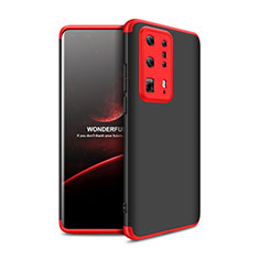 Custodia Plastica Rigida Cover Opaca Fronte e Retro 360 Gradi per Huawei P40 Pro+ Plus Rosso e Nero