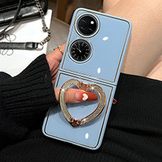 Custodia Plastica Rigida Cover Opaca Fronte e Retro 360 Gradi per Huawei P50 Pocket Blu