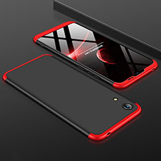 Custodia Plastica Rigida Cover Opaca Fronte e Retro 360 Gradi per Huawei Y6 Prime (2019) Rosso e Nero