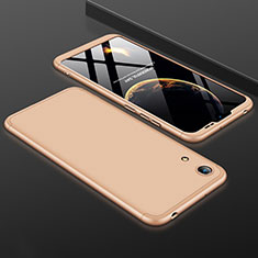 Custodia Plastica Rigida Cover Opaca Fronte e Retro 360 Gradi per Huawei Y6 Pro (2019) Oro