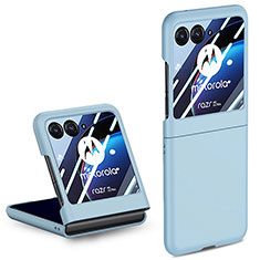 Custodia Plastica Rigida Cover Opaca Fronte e Retro 360 Gradi per Motorola Moto Razr 40 Ultra 5G Azzurro