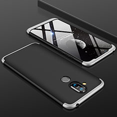 Custodia Plastica Rigida Cover Opaca Fronte e Retro 360 Gradi per Nokia X7 Argento