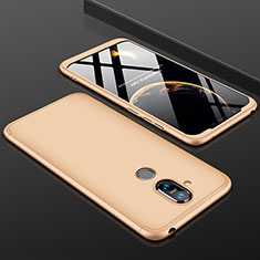 Custodia Plastica Rigida Cover Opaca Fronte e Retro 360 Gradi per Nokia X7 Oro