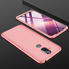 Custodia Plastica Rigida Cover Opaca Fronte e Retro 360 Gradi per Nokia X7 Oro Rosa