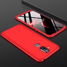 Custodia Plastica Rigida Cover Opaca Fronte e Retro 360 Gradi per Nokia X7 Rosso