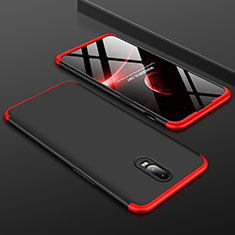 Custodia Plastica Rigida Cover Opaca Fronte e Retro 360 Gradi per OnePlus 6T Rosso e Nero