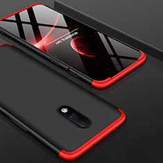 Custodia Plastica Rigida Cover Opaca Fronte e Retro 360 Gradi per OnePlus 7 Rosso e Nero