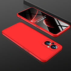 Custodia Plastica Rigida Cover Opaca Fronte e Retro 360 Gradi per OnePlus Nord N20 5G Rosso