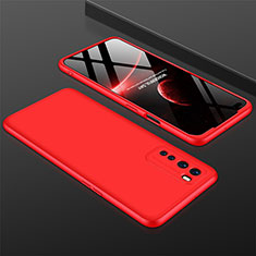 Custodia Plastica Rigida Cover Opaca Fronte e Retro 360 Gradi per OnePlus Nord Rosso