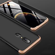 Custodia Plastica Rigida Cover Opaca Fronte e Retro 360 Gradi per Oppo A9 Oro e Nero