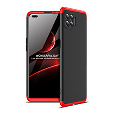 Custodia Plastica Rigida Cover Opaca Fronte e Retro 360 Gradi per Oppo A93 Rosso e Nero