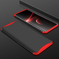 Custodia Plastica Rigida Cover Opaca Fronte e Retro 360 Gradi per Oppo Find X Rosso e Nero