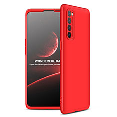 Custodia Plastica Rigida Cover Opaca Fronte e Retro 360 Gradi per Oppo Reno4 Pro 4G Rosso