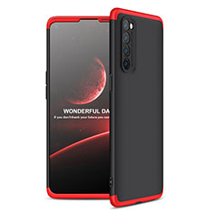 Custodia Plastica Rigida Cover Opaca Fronte e Retro 360 Gradi per Oppo Reno4 Pro 4G Rosso e Nero