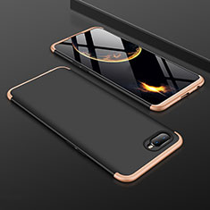 Custodia Plastica Rigida Cover Opaca Fronte e Retro 360 Gradi per Oppo RX17 Neo Oro e Nero