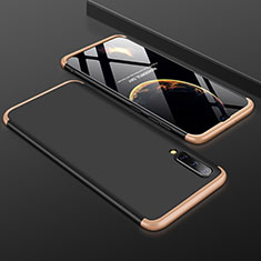 Custodia Plastica Rigida Cover Opaca Fronte e Retro 360 Gradi per Samsung Galaxy A50S Oro e Nero