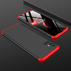 Custodia Plastica Rigida Cover Opaca Fronte e Retro 360 Gradi per Samsung Galaxy A51 5G Rosso e Nero