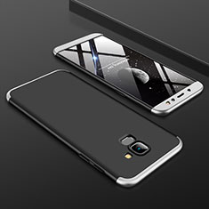 Custodia Plastica Rigida Cover Opaca Fronte e Retro 360 Gradi per Samsung Galaxy A6 (2018) Dual SIM Argento