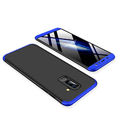 Custodia Plastica Rigida Cover Opaca Fronte e Retro 360 Gradi per Samsung Galaxy A6 Plus (2018) Blu e Nero