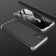Custodia Plastica Rigida Cover Opaca Fronte e Retro 360 Gradi per Samsung Galaxy A71 5G Argento e Nero