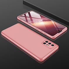 Custodia Plastica Rigida Cover Opaca Fronte e Retro 360 Gradi per Samsung Galaxy A71 5G Oro Rosa