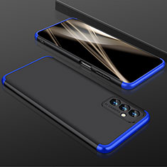 Custodia Plastica Rigida Cover Opaca Fronte e Retro 360 Gradi per Samsung Galaxy A82 5G Blu e Nero