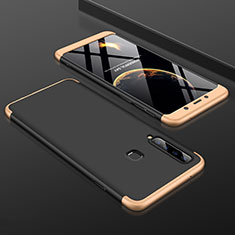 Custodia Plastica Rigida Cover Opaca Fronte e Retro 360 Gradi per Samsung Galaxy A9s Oro e Nero