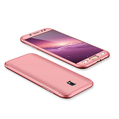 Custodia Plastica Rigida Cover Opaca Fronte e Retro 360 Gradi per Samsung Galaxy J7 Pro Oro Rosa