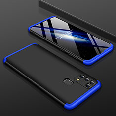Custodia Plastica Rigida Cover Opaca Fronte e Retro 360 Gradi per Samsung Galaxy M31 Prime Edition Blu e Nero