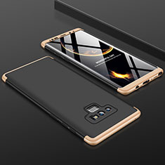 Custodia Plastica Rigida Cover Opaca Fronte e Retro 360 Gradi per Samsung Galaxy Note 9 Oro e Nero