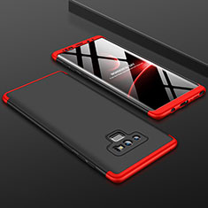Custodia Plastica Rigida Cover Opaca Fronte e Retro 360 Gradi per Samsung Galaxy Note 9 Rosso e Nero