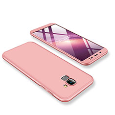 Custodia Plastica Rigida Cover Opaca Fronte e Retro 360 Gradi per Samsung Galaxy On6 (2018) J600F J600G Oro Rosa