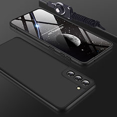 Custodia Plastica Rigida Cover Opaca Fronte e Retro 360 Gradi per Samsung Galaxy S22 5G Nero