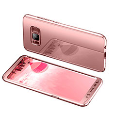 Custodia Plastica Rigida Cover Opaca Fronte e Retro 360 Gradi per Samsung Galaxy S8 Oro Rosa