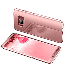 Custodia Plastica Rigida Cover Opaca Fronte e Retro 360 Gradi per Samsung Galaxy S8 Plus Oro Rosa