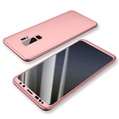 Custodia Plastica Rigida Cover Opaca Fronte e Retro 360 Gradi per Samsung Galaxy S9 Plus Oro Rosa