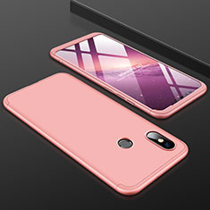 Custodia Plastica Rigida Cover Opaca Fronte e Retro 360 Gradi per Xiaomi Mi 8 Oro Rosa