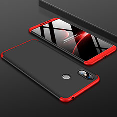 Custodia Plastica Rigida Cover Opaca Fronte e Retro 360 Gradi per Xiaomi Mi Max 3 Rosso e Nero