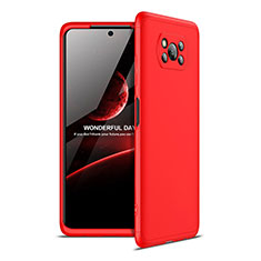Custodia Plastica Rigida Cover Opaca Fronte e Retro 360 Gradi per Xiaomi Poco X3 NFC Rosso