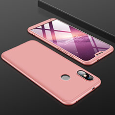 Custodia Plastica Rigida Cover Opaca Fronte e Retro 360 Gradi per Xiaomi Redmi 6 Pro Oro Rosa