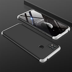 Custodia Plastica Rigida Cover Opaca Fronte e Retro 360 Gradi per Xiaomi Redmi 9C NFC Argento e Nero