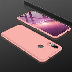 Custodia Plastica Rigida Cover Opaca Fronte e Retro 360 Gradi per Xiaomi Redmi Note 7 Pro Oro Rosa