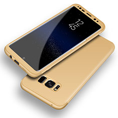 Custodia Plastica Rigida Cover Opaca Fronte e Retro 360 Gradi Q03 per Samsung Galaxy S8 Oro
