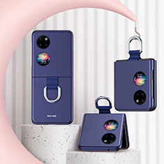 Custodia Plastica Rigida Cover Opaca Fronte e Retro 360 Gradi QH2 per Huawei P50 Pocket Blu