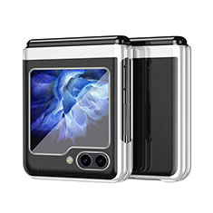 Custodia Plastica Rigida Cover Opaca Fronte e Retro 360 Gradi QH2 per Samsung Galaxy Z Flip5 5G Argento