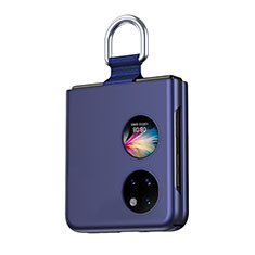 Custodia Plastica Rigida Cover Opaca Fronte e Retro 360 Gradi QH3 per Huawei P50 Pocket Blu