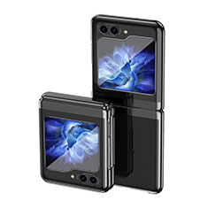 Custodia Plastica Rigida Cover Opaca Fronte e Retro 360 Gradi QH3 per Samsung Galaxy Z Flip5 5G Nero