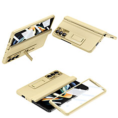 Custodia Plastica Rigida Cover Opaca Fronte e Retro 360 Gradi QH5 per Samsung Galaxy Z Fold5 5G Oro